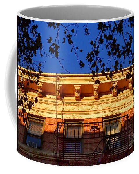Orange Coffee Mug featuring the photograph The Upper Crust - Rooftops of Olde New York by Miriam Danar