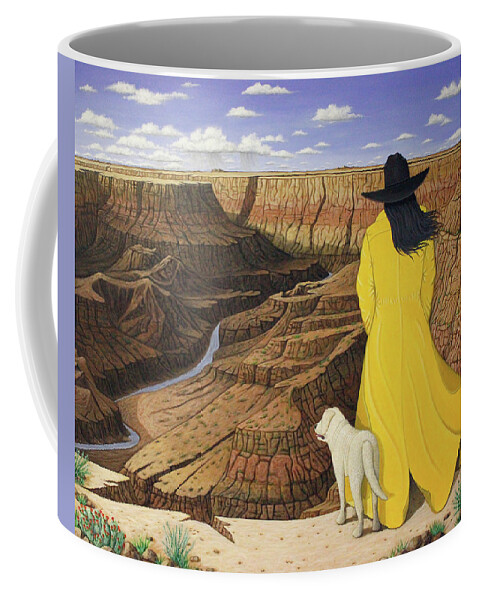 Grand Canyon Coffee Mug featuring the painting The View by Lance Headlee