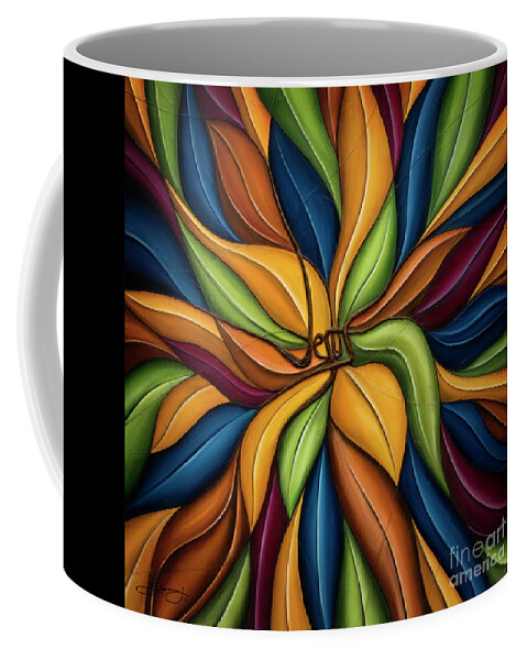 Artwork With Bible Verse Coffee Mug featuring the mixed media The Vine by Shevon Johnson