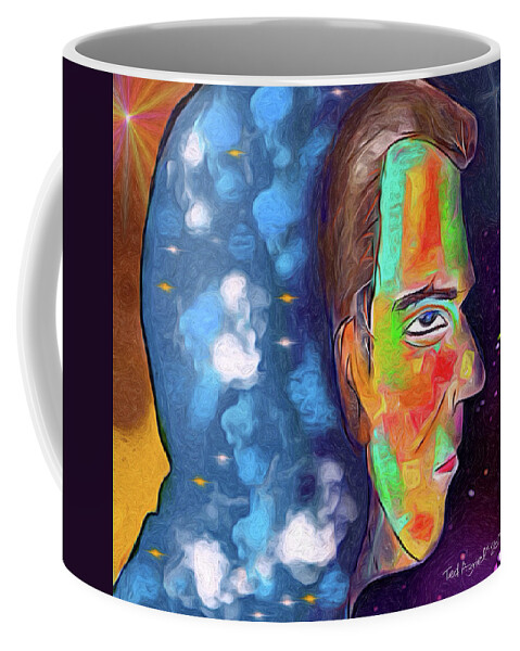 Painting Coffee Mug featuring the digital art The Visitor by Ted Azriel