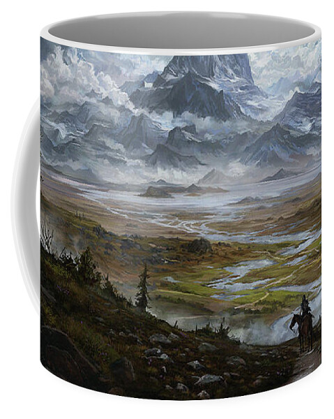 Mountains Coffee Mug featuring the digital art The Wake of the Storm by Kent Davis