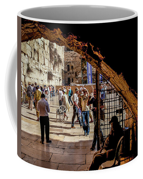 Israel Coffee Mug featuring the photograph The Wall From Inside by Endre Balogh