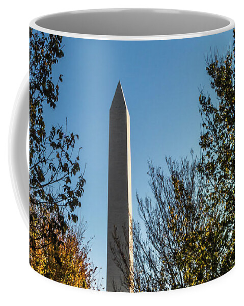George Washington Coffee Mug featuring the photograph The Washington Monument in Fall by Ed Clark