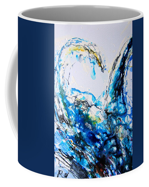 Abstract Coffee Mug featuring the painting The Wave 1 #1 by Roberto Gagliardi