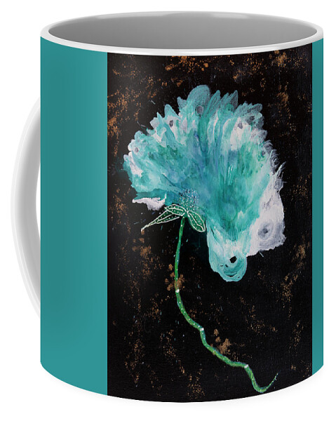 Corsage Coffee Mug featuring the mixed media The Wedding Flower by Judy Huck