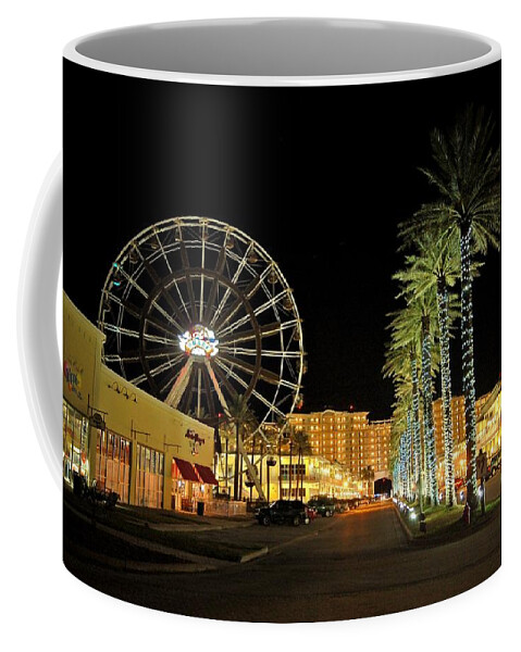 Orange Beach Coffee Mug featuring the photograph The Wharf at Night by Michael Thomas