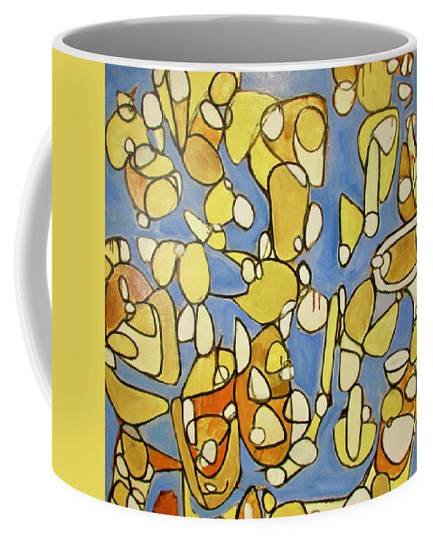 Yellow Coffee Mug featuring the painting The Whisper by Steven Miller