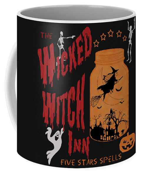 The Wicked Witch Inn Coffee Mug featuring the painting The Wicked Witch Inn by Georgeta Blanaru