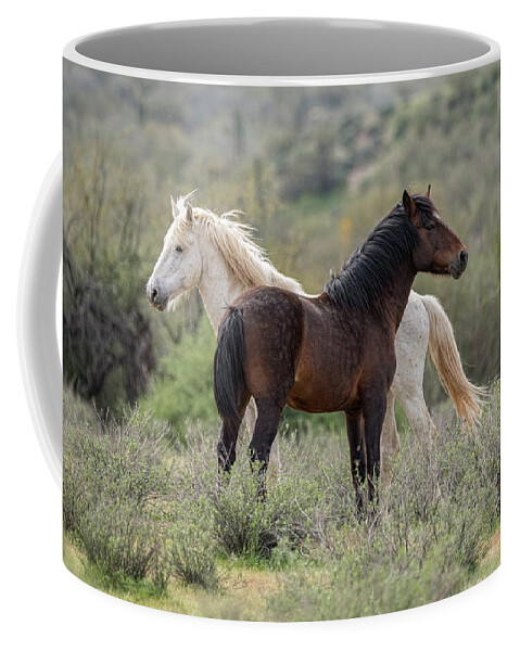 Wild Horses Coffee Mug featuring the photograph The Wild and Free by Saija Lehtonen