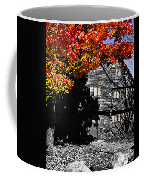 Salem Coffee Mug featuring the photograph The Witch house in autumn by Jeff Folger