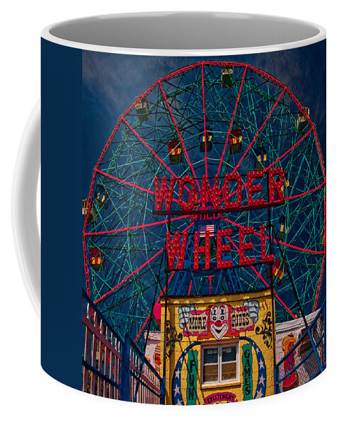 Wonder Coffee Mug featuring the photograph Coney Island Ferris Wheel by Chris Lord