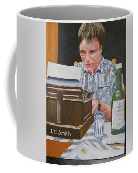 Writer Coffee Mug featuring the painting The Writer by Terry Honstead