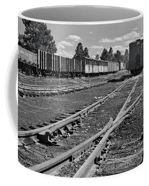 Trains Coffee Mug featuring the photograph The Yard by Ron Cline