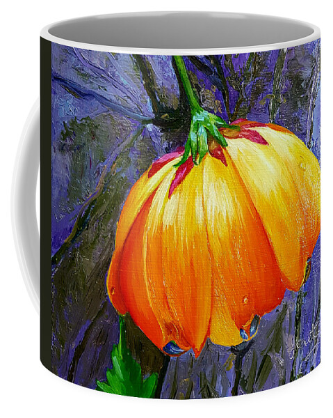 Flowers Coffee Mug featuring the painting The Yellow Flower by Janet Garcia
