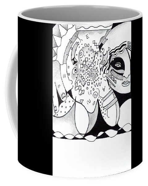 The Dark Feminine Coffee Mug featuring the drawing Then There Is That by Helena Tiainen