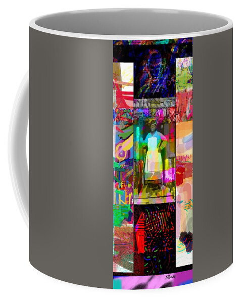 Black Woman Coffee Mug featuring the digital art The Porch II by Joe Roache
