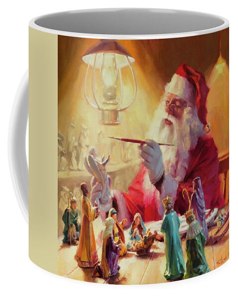 Santa Coffee Mug featuring the painting These Gifts Are Better Than Toys by Steve Henderson