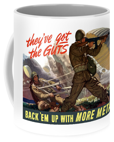 Airborne Coffee Mug featuring the painting They've Got The Guts by War Is Hell Store