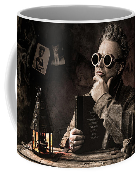 Steampunk Coffee Mug featuring the photograph Things to consider - Steampunk - World domination by Gary Heller