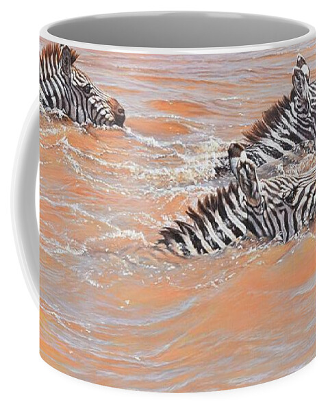 Wildlife Paintings Coffee Mug featuring the painting This Way Son by Alan M Hunt