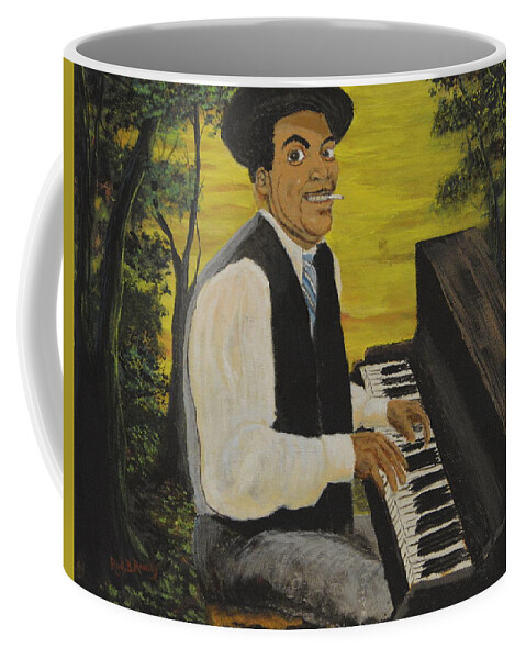 Fats Waller Coffee Mug featuring the painting Thomas Fats Waller by Rod B Rainey