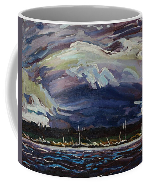 886 Coffee Mug featuring the painting Thomson's Thunderhead by Phil Chadwick
