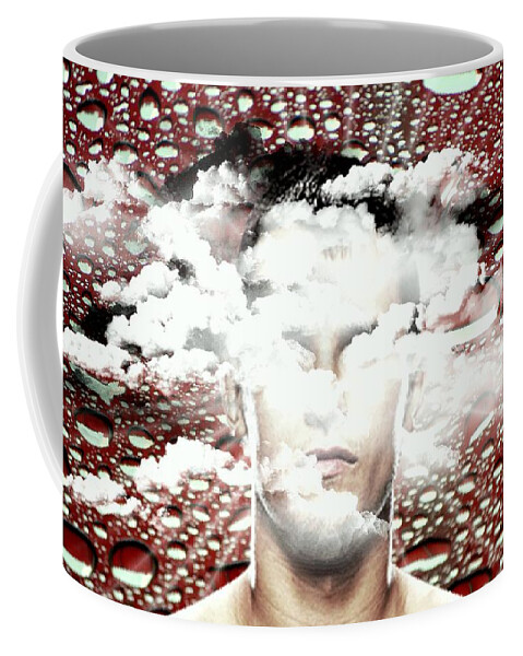 Thoughts Coffee Mug featuring the digital art Thoughts Are Like Clouds Passing Through The Sky by Paulo Zerbato