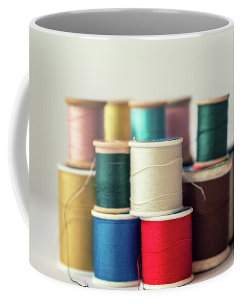Sewing Thread Coffee Mug featuring the photograph Thread #1 by Joseph S Giacalone