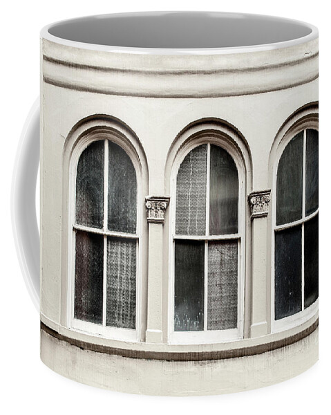Windows Coffee Mug featuring the photograph Three Arched Windows by Frances Ann Hattier