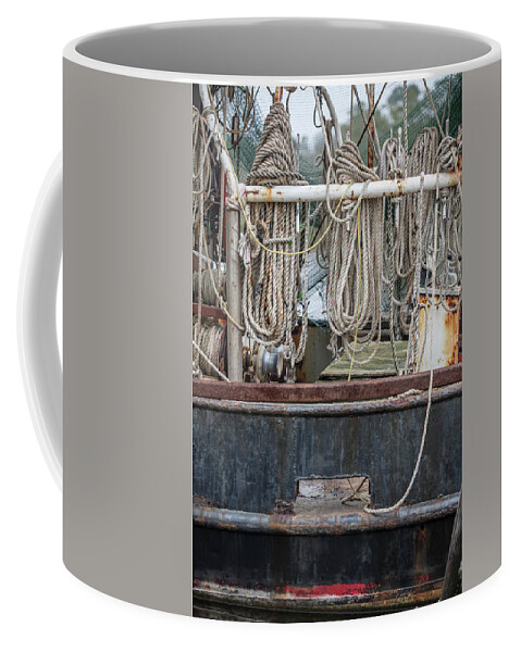 Alabama Coffee Mug featuring the photograph Three Fishing Ropes on Shrimp Boat by John McGraw