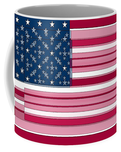American Flag Coffee Mug featuring the digital art Three Layered Flag by David Bridburg