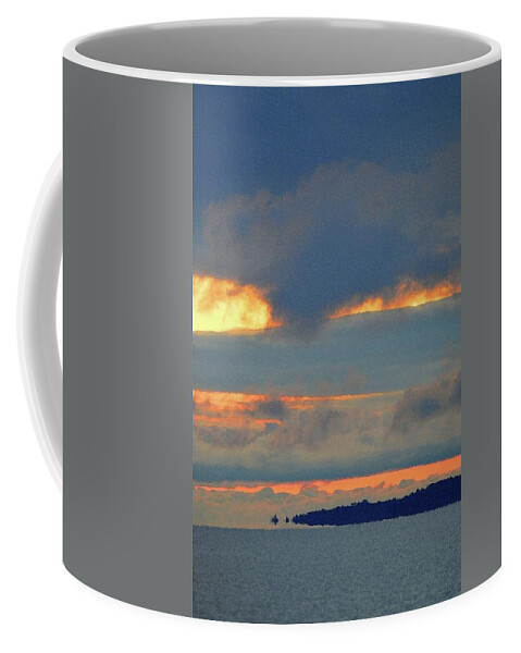 Abstract Coffee Mug featuring the digital art Three Layers Of Orange 2 by Lyle Crump