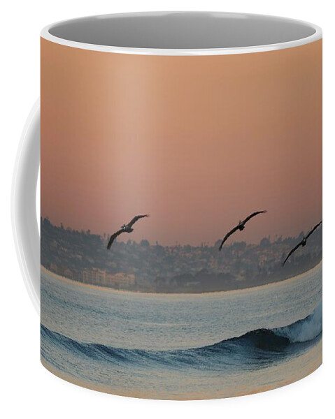 Pelicans Coffee Mug featuring the photograph Three Pack by Christy Pooschke