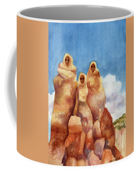 Ghost Ranch Painting Coffee Mug featuring the painting Three Sisters of Ghost Ranch by Anne Gifford
