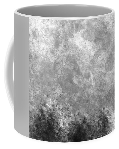 Bonnie Follett Coffee Mug featuring the digital art Three Trees with Clouds in black and white by Bonnie Follett