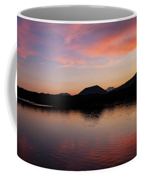 Cinder Cone In Lassen National Park Coffee Mug featuring the photograph Three Volcanoes at Sunset by Rick Pisio