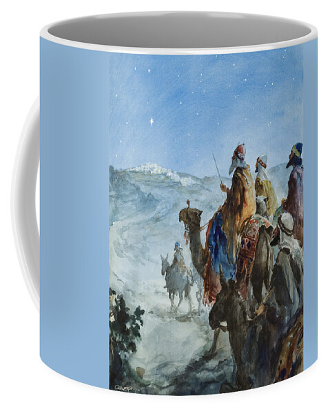 Three Wise Men Coffee Mug featuring the painting Three Wise Men by Henry Collier