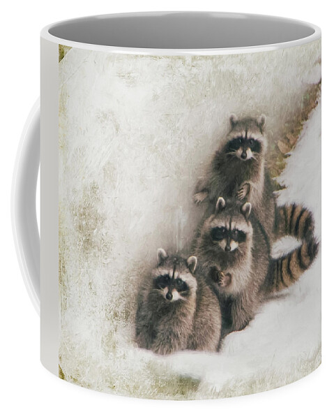 Raccoons Coffee Mug featuring the photograph Three Amigos by Marilyn Wilson