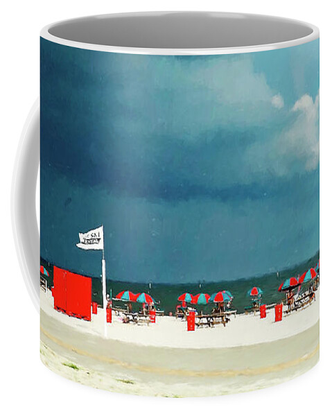 Thunderstorm Over Gulfport Ms Coffee Mug featuring the digital art Thunderstorm Over Gulfport Mississippi Gulf Coast by Rebecca Korpita