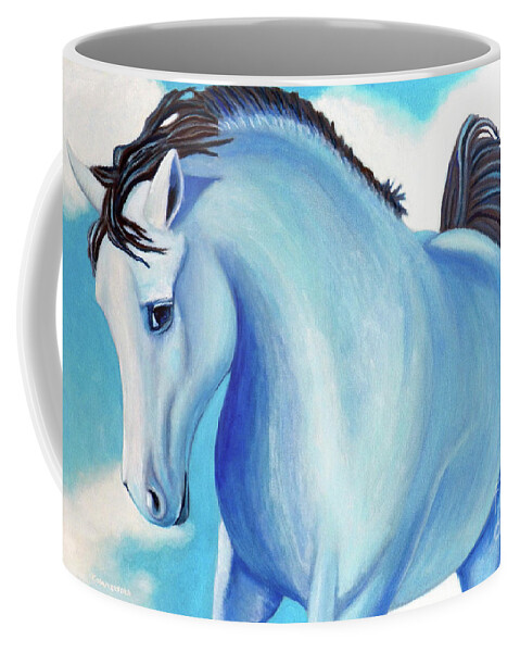 Horse Coffee Mug featuring the painting Thursday's Hero by Brian Commerford