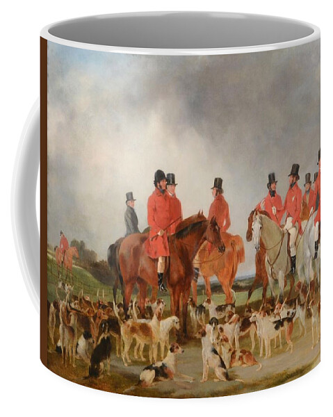 Brian Edward Duppa (1804-1866) Tichlen Hounds Coffee Mug featuring the painting Tichlen Hounds by Edward Duppa