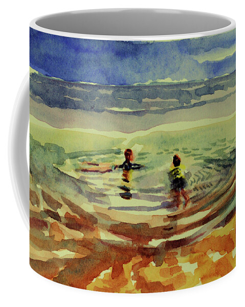 Beach Art Coffee Mug featuring the painting Tide pool bliss 8-23-2017 by Julianne Felton