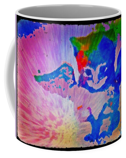 Cat Coffee Mug featuring the digital art Tie dye Tiger by Christine Paris