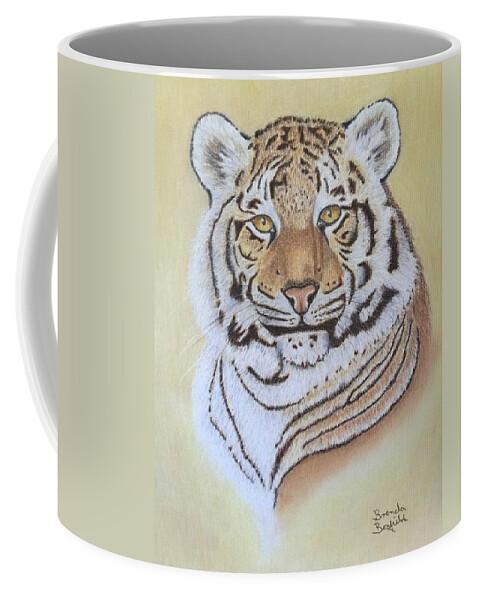 Tiger Coffee Mug featuring the pastel Tiger by Brenda Bonfield