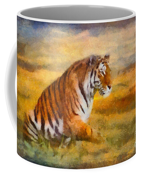 Tiger Coffee Mug featuring the digital art Tiger Dreams by Aimelle Ml