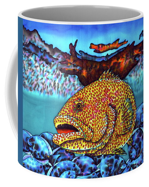 Tiger Grouper Coffee Mug featuring the painting Tiger Grouper Fish by Daniel Jean-Baptiste