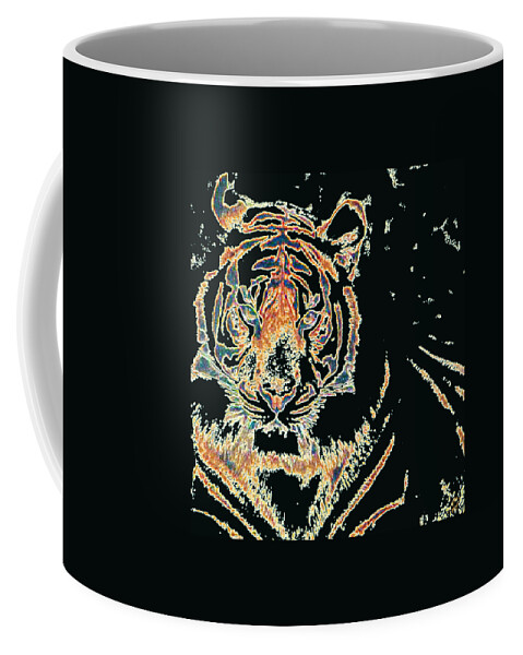 Tiger Coffee Mug featuring the digital art Tiger Tiger by Stephanie Grant