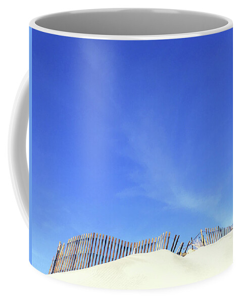 Fence Coffee Mug featuring the photograph Tilted Dune Fence by Stan Magnan