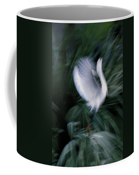 Egret Coffee Mug featuring the photograph Time N Motion by Skip Willits