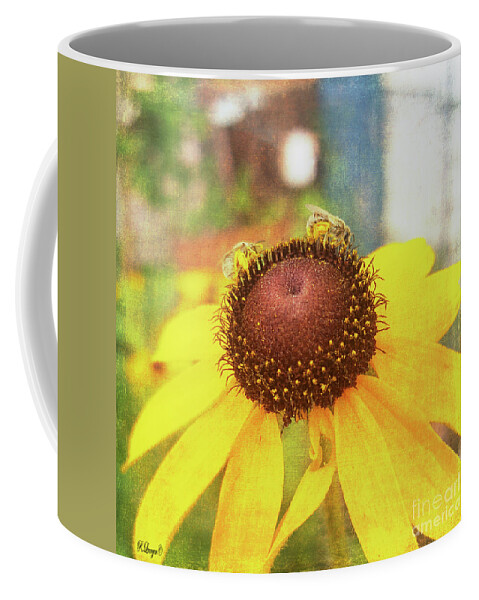 Flowers Coffee Mug featuring the digital art Tiny Bees by Rebecca Langen
